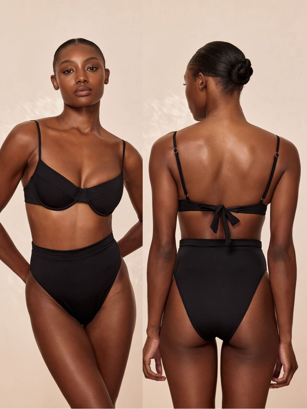 Monday Swimwear MEDIUM Sorrento high waisted swim bikini bottoms in black